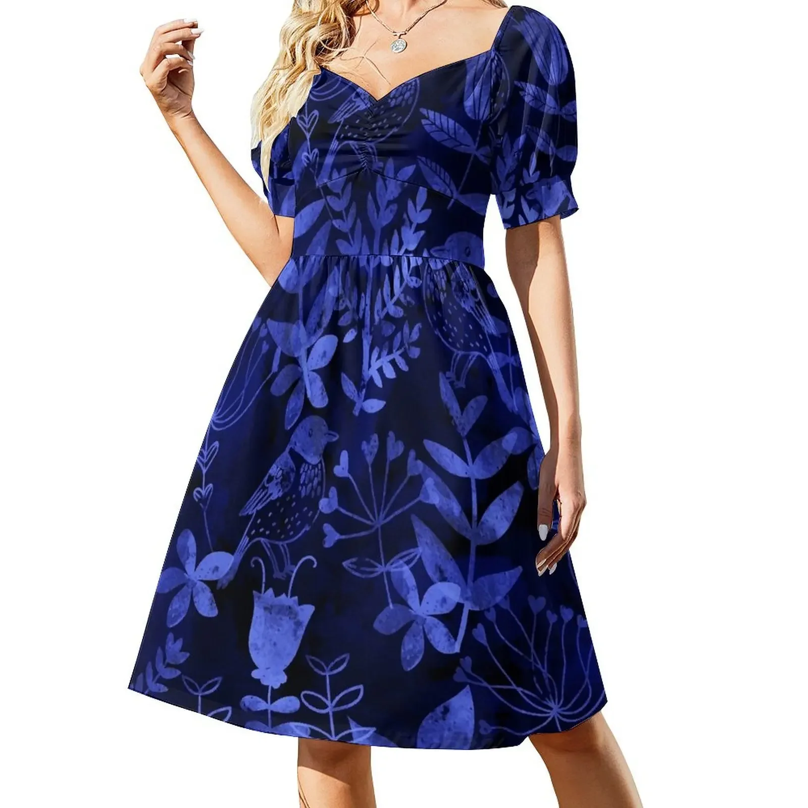 

Abstract Botanical Garden Short-Sleeved Dress birthday dress for women african dresses for woman Long dress