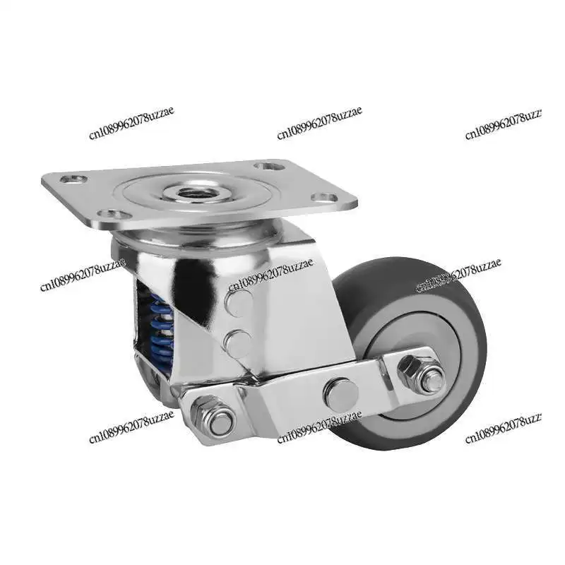 Medium-sized Chrome-plated Spring Wheel TPR Silent Caster Universal Rust-proof Acid-proof