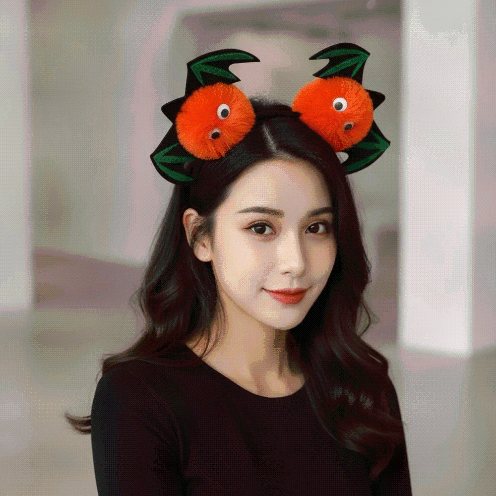 Funny Costume Accessory Fluffy Halloween Headband Elastic Cute Plush Bat Hairbands Lightweight Decorative Spooky Headwear Parade