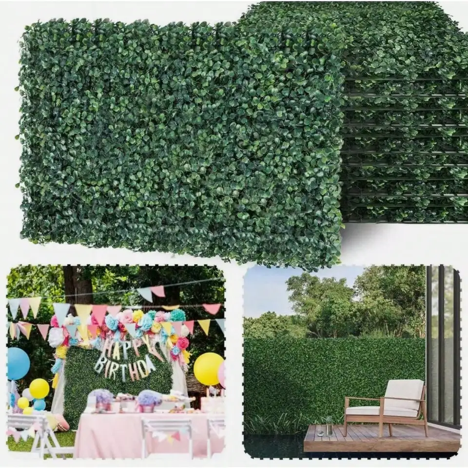 Artificial Plant Wall Mat Decorative Greenery Panel Set
