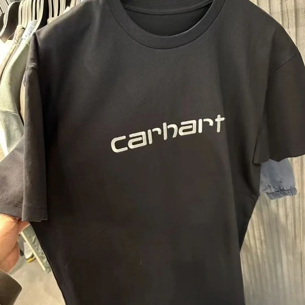 Kaus Pria dan Wanita Atasan Serbaguna Kasual Merek Trendi Baru Musim Semi Musim Gugur Lengan Pendek Katun Merek Mewah Musim Panas