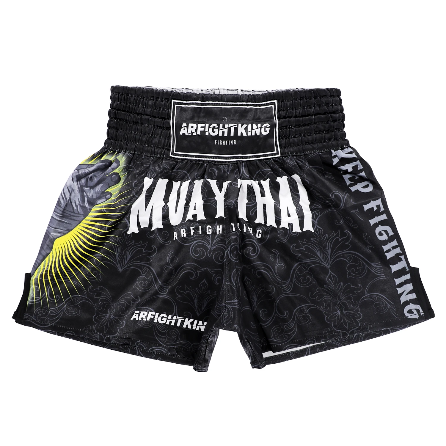 MMA fighting, fitness, Muay Thai, quick drying shorts, men's and women's mixed martial arts training, Sanda, black pants