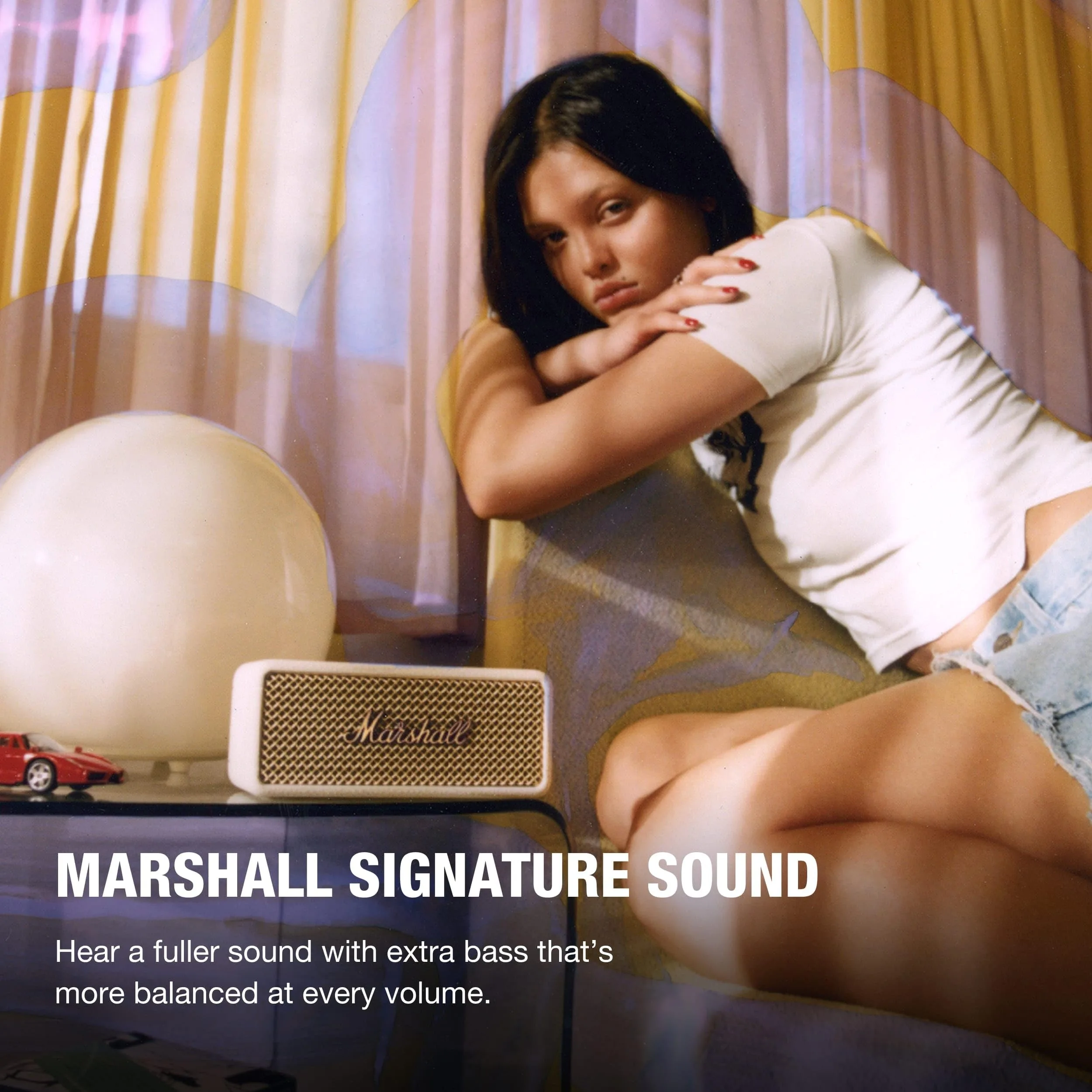 Marshall EMBERTON III Compact Bluetooth Speaker, 20+ Hours Playback, IP67 Rated, Retro Styling for Indoor & Outdoor Music