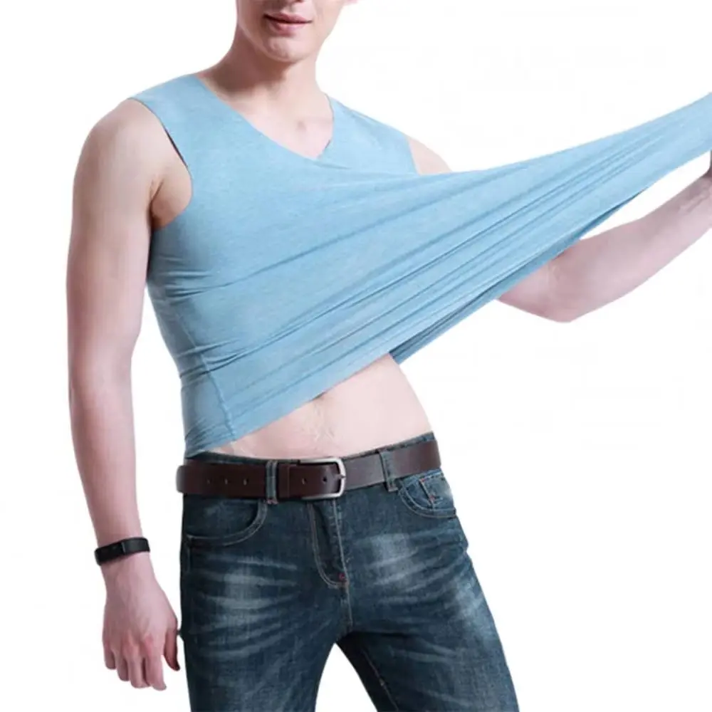 men Men Sporty Sleeveless V Neck Slim Seamless Vest Tank Top Vest Casual Slim Fit Fitness Sports