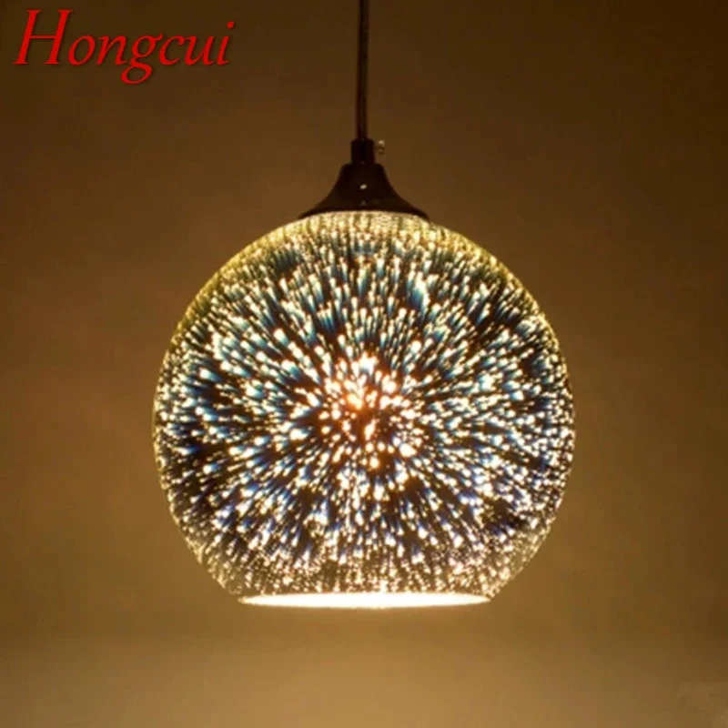 

Hongcui Nordic Color Glass Pendent lamp Modern Bedroom Bedside lamp Art LED Restaurant Bar Cafe Aisle Chandelier