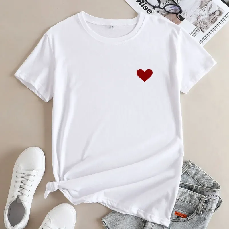 JFUNCY Fashion Women Top Short Sleeve Tee Shirt 2024 Oversized Women\'s T-shirt Woman Clothing Graphic T-shirts Female Tshirt
