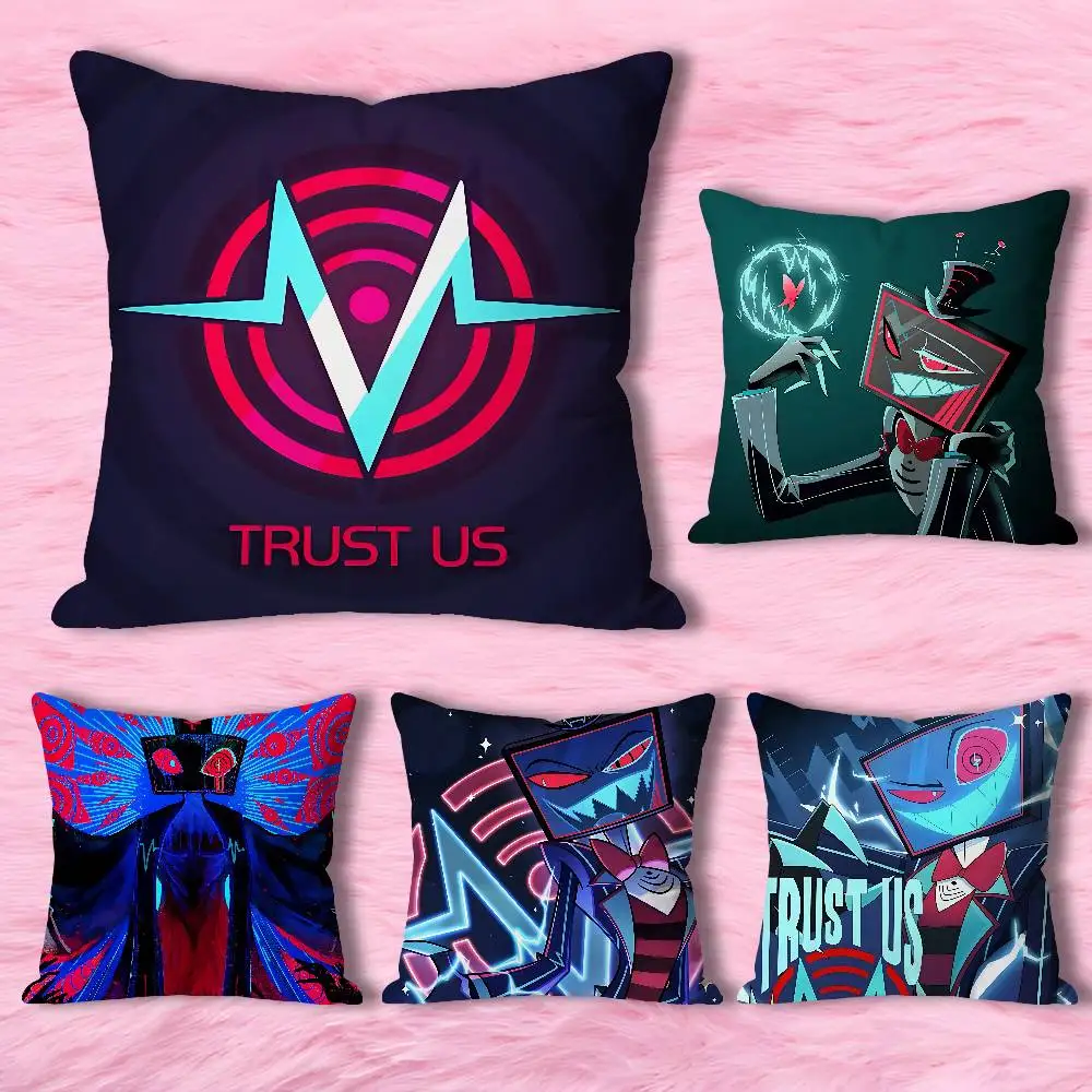 

V-VOX Trust Us H-Hazbins-S Anime Celebrity Merchandise All-Match Printed Pillow Case Sofa Car Office Room Decoration Protector