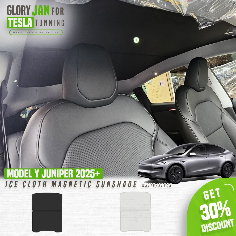 

High-Density Ice Cloth Sun Shades for Tesla Model Y Juniper 2025+ Magnetic Attachment UV Protection Front/Rear/Sunroof Set