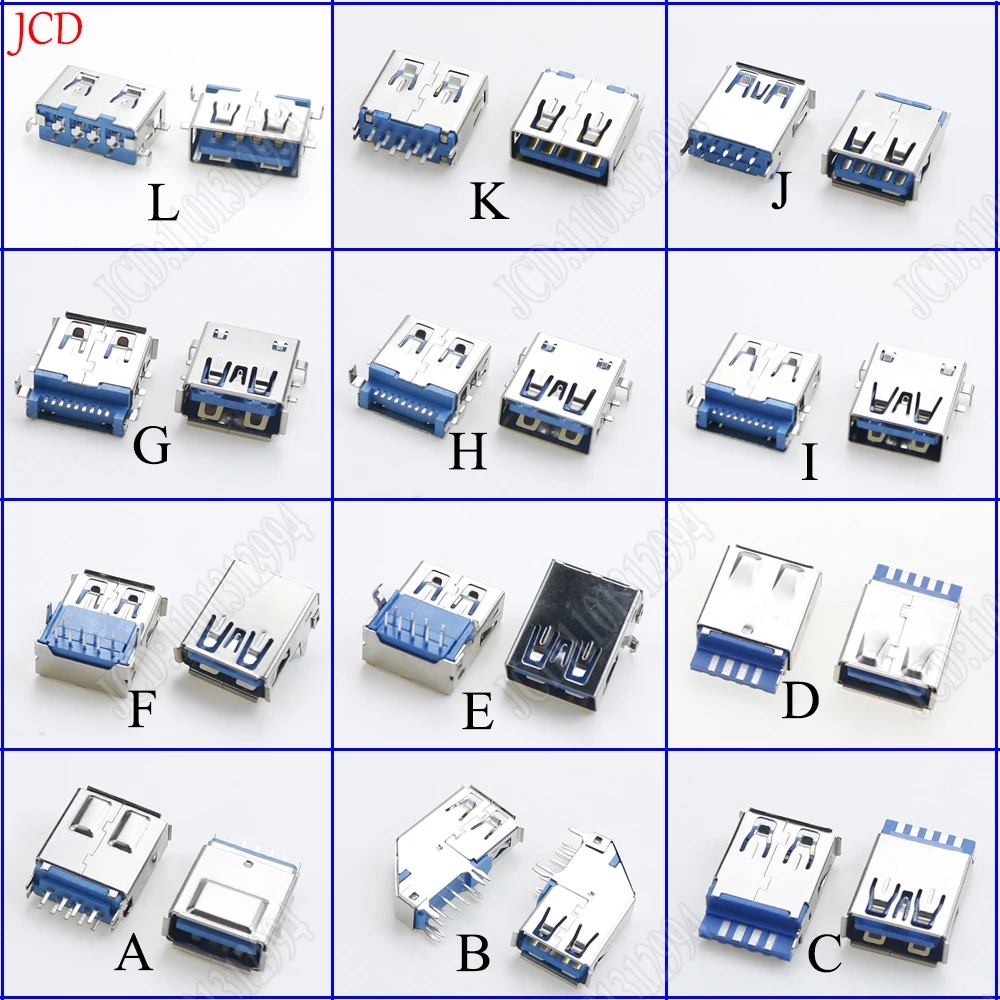 10PCS USB 3.0 Female Connector Micro USB Jack Dual Charging Socket High-speed Data Transmission for Laptop U Disk Printer