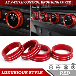 4pcs Red Inner AC Climate Control & 2WD/4WD Switch Knob Ring Cover For Toyota Tacoma 2016 2017 2018 2019 2020 2021 2022 2023