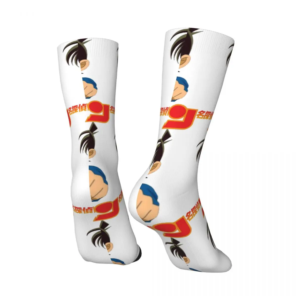 Funny Crazy Sock for Men See On You Hip Hop Harajuku Detective Conan Manga TV Happy Seamless Pattern Printed Boys Crew Sock