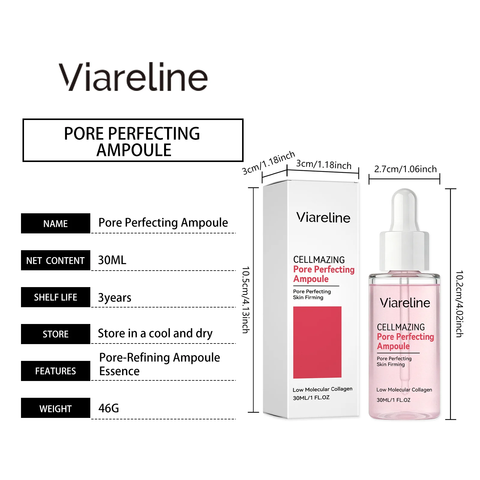 Pore Perfecting Ampoule Improving Skin Elasticity Facial Serum  Skin Care Hydrating & Firming Serum