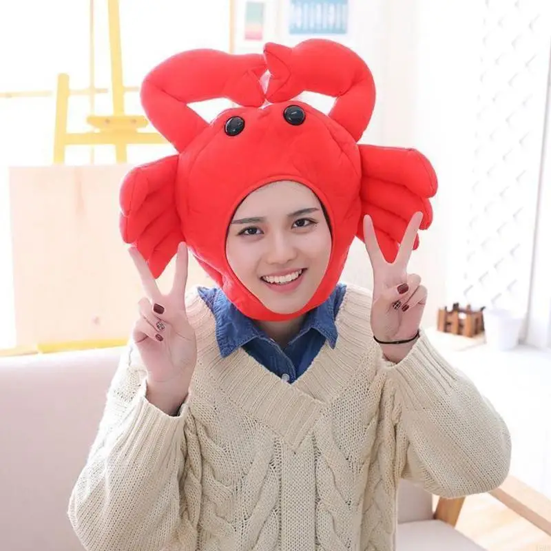 مضحك الكرتون السلطعون أفخم قبعة دمية محشوة تأثيري القبعات قبعة حزب صور الدعائم 49MB #3