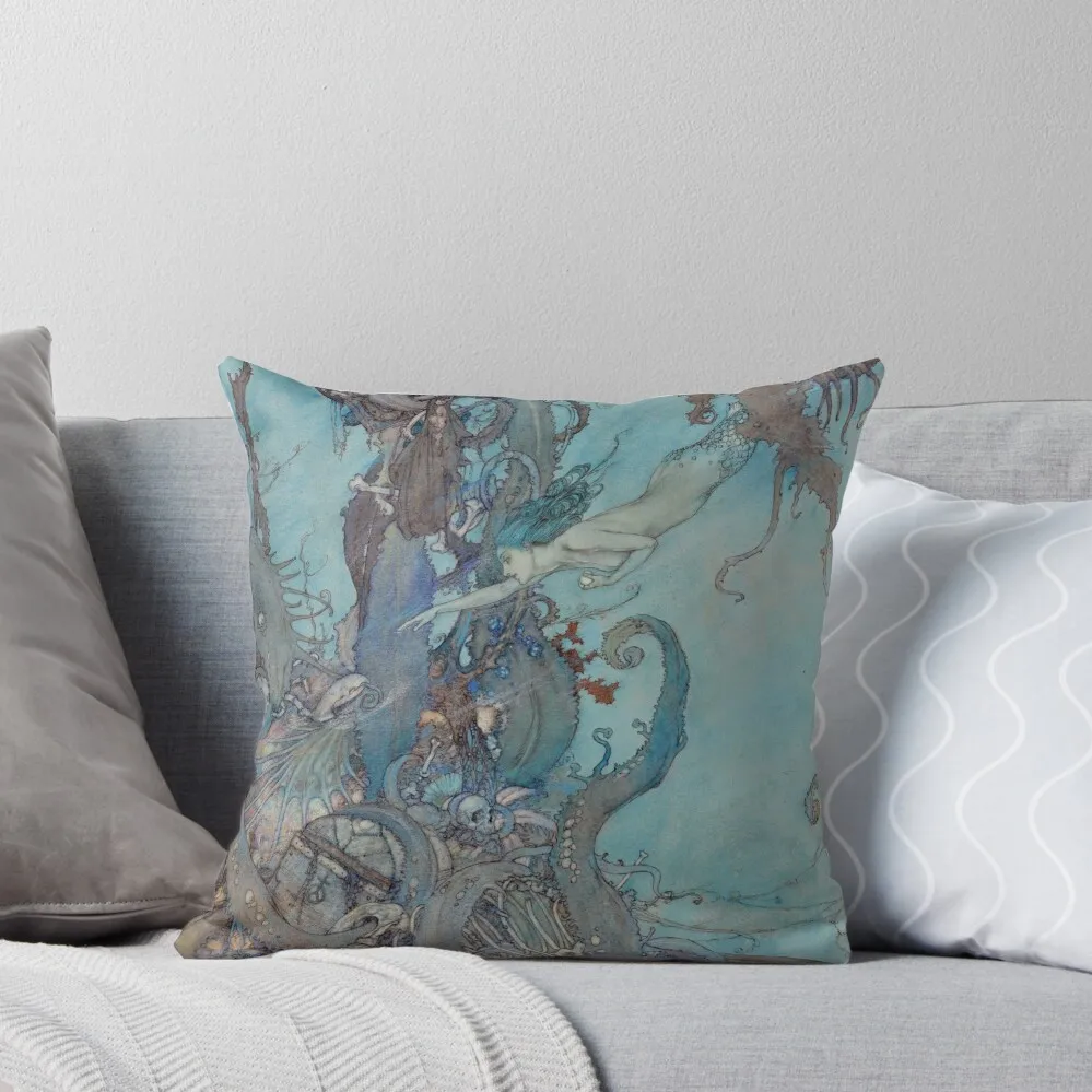 

The Little Mermaid - Edmund Dulac Throw Pillow Luxury Cushion Cover christmas pillowcases Sofa Cushion Cover pillow