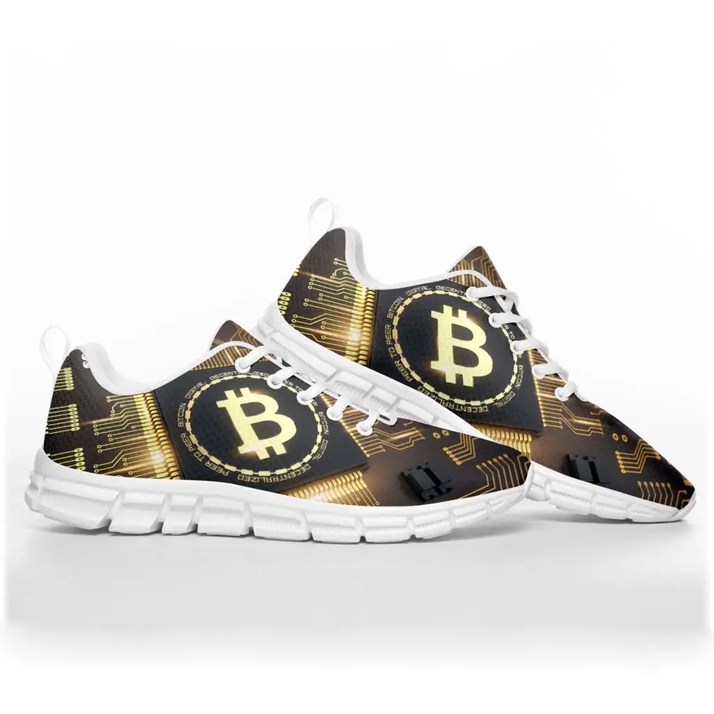 Bitcoin Cryptocurrency Miner BTC Coin Sports Shoes Mens Womens Teenager Kids Children Sneakers Custom High Quality Couple Shoe