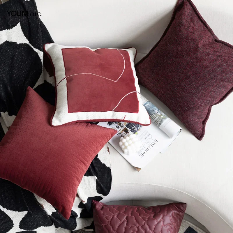 30X50/45X45/50X50CM Red Luxury Throw Pillow Modern Simplicity Cover Cushion Cover Decor Home Decorative Pillowcase