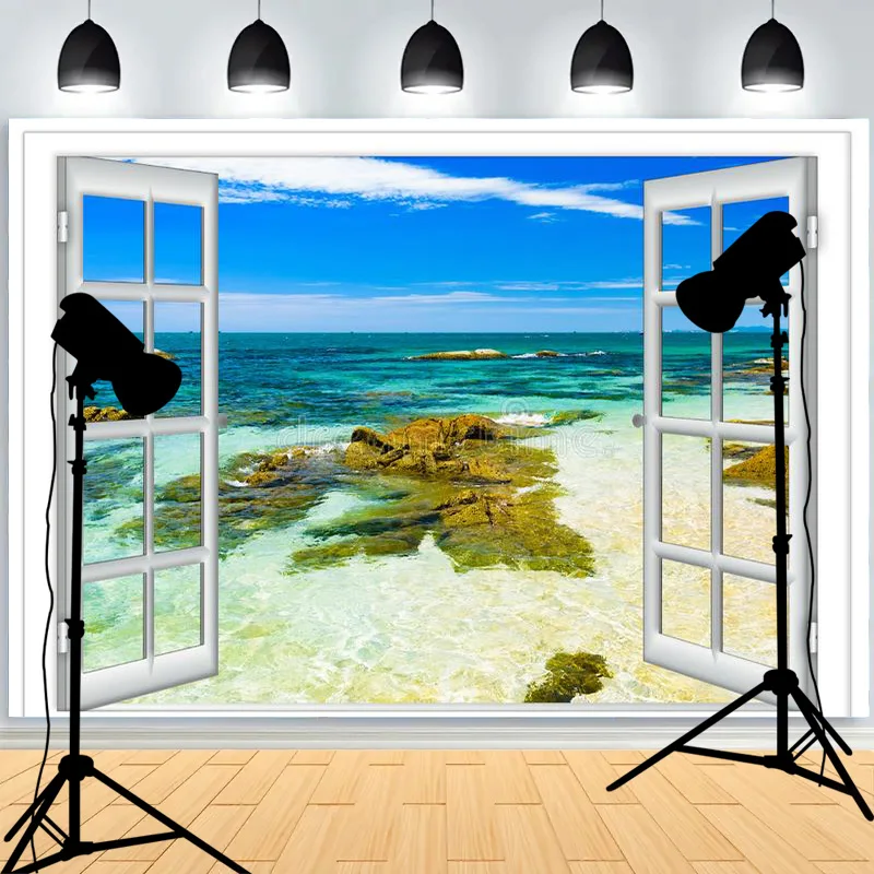 Window Frame Sheer Curtain Sunlight Streaks Photography Backgroundcloth Shadow Spots Ambient Light Photo Studio Backdrops BV-04