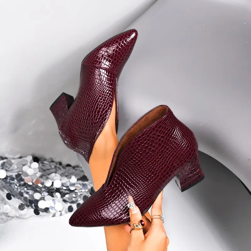 Deep Mouth Soft Leather High Heels Fashion Pointed Toe Non-Slip Non-Tired Foot Single Shoes