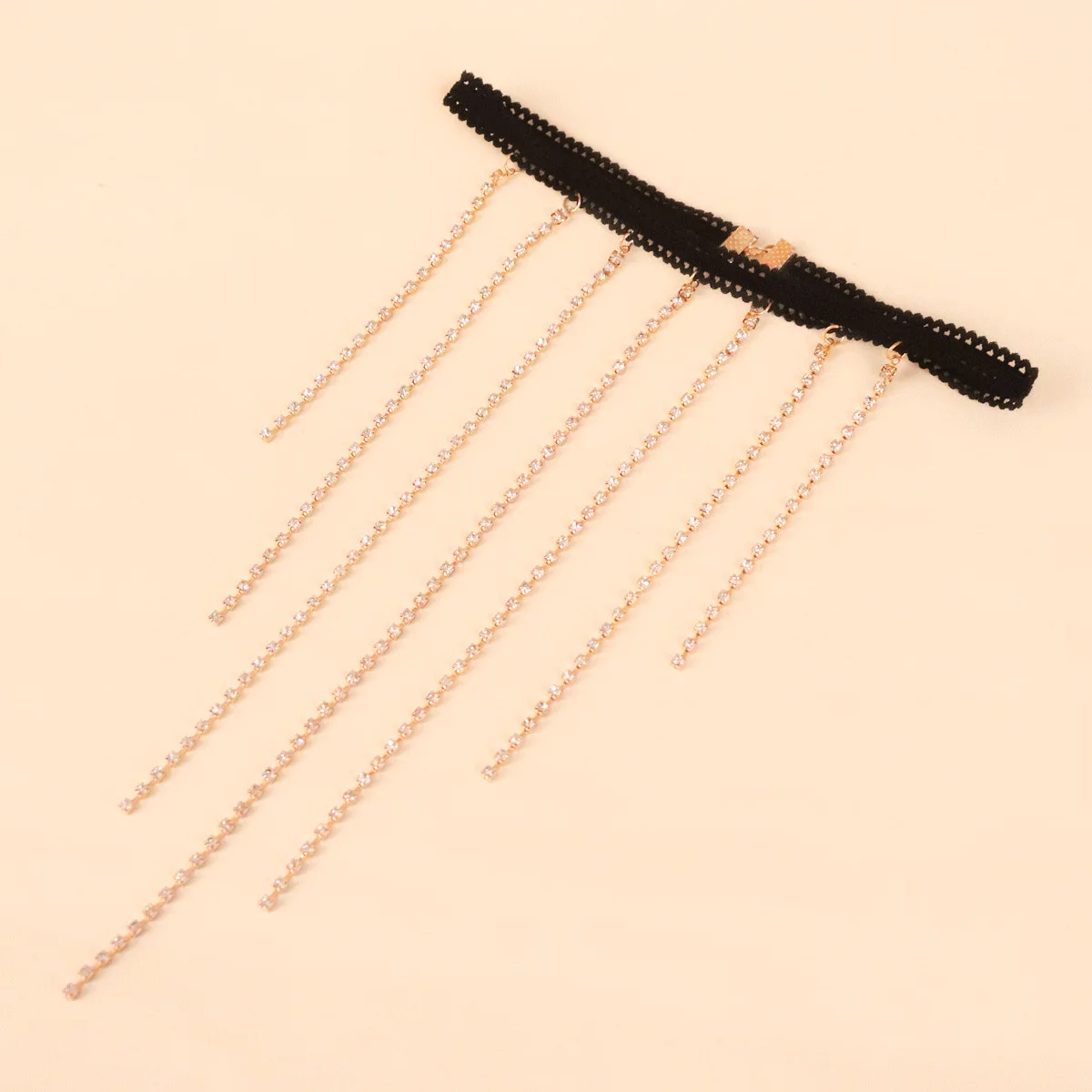 Seductive Vertical Rhinestone Fringe Thigh Garter Glamorous Sparkling Leg Harness High Slit Dress Accent Body Accessories
