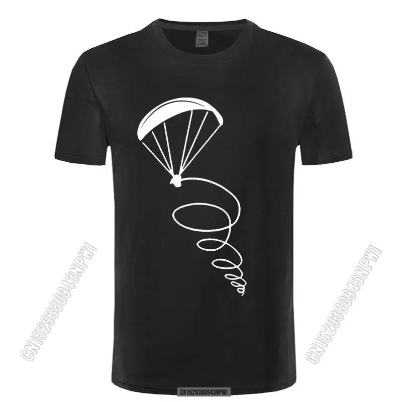 2022 New Fashion Male T-Shirt Parachute Jumping Paragliding Pilot Design Printed T Shirt Men Cotton Stylish Chic Tees Top