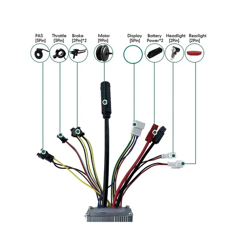 36V 48V 750W E-Bike 25A Controller Components E-Bike Controller Kit With EN05 Display E-Bike Light Display