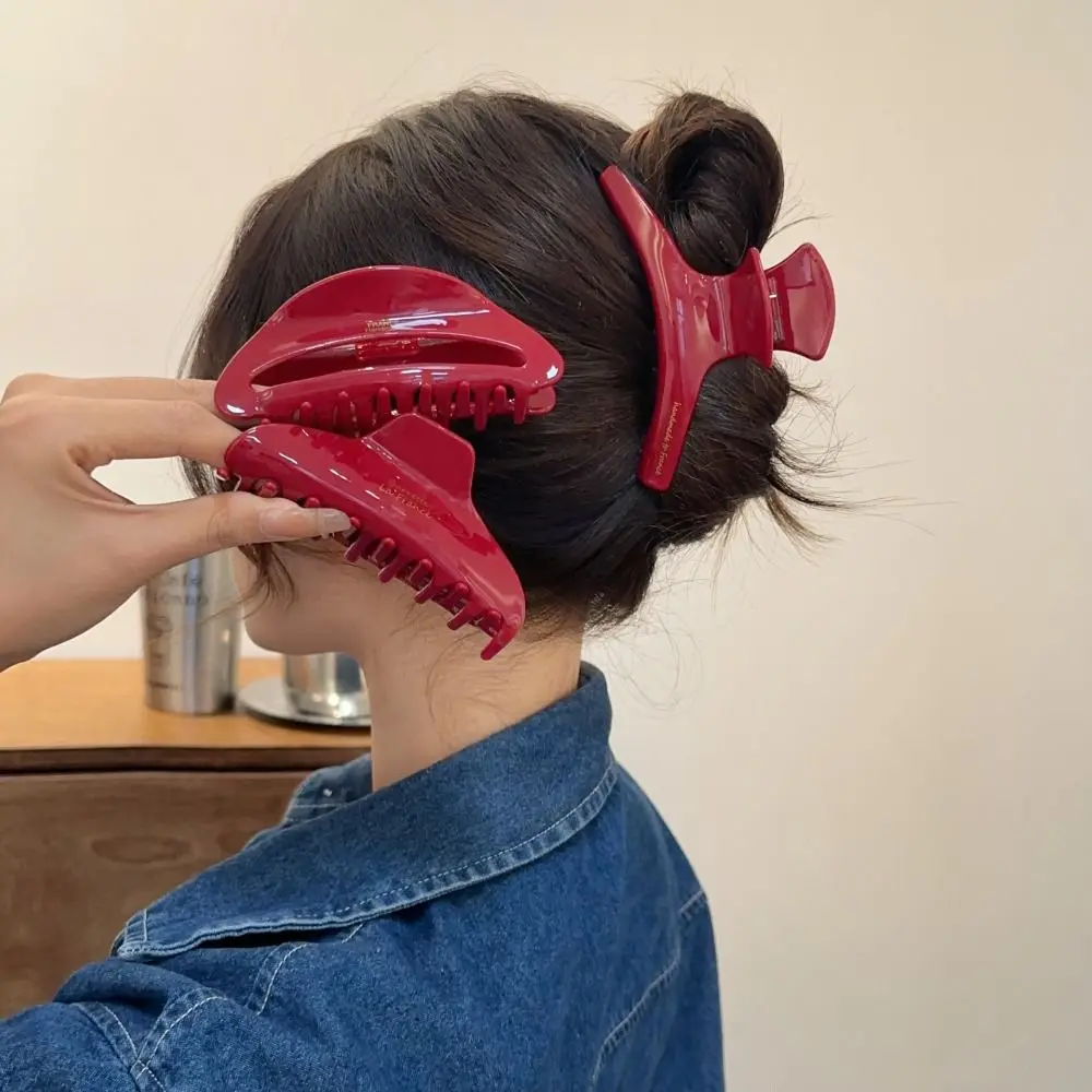 

Парикмахерская, большой размер, коготь для волос, ацетат, 10,5 см, заколка для волос, красный головной убор для девочек и женщин