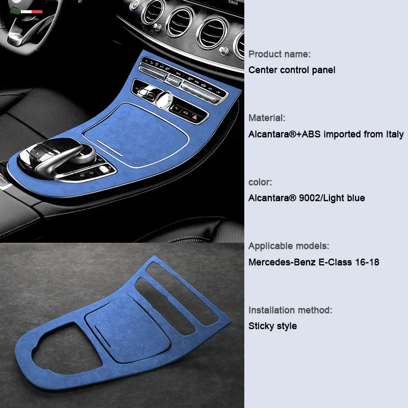 

For Mercedes Benz E Class W213 2016 2017 2018, Alcantara Suede Car Central Console Gear Shift Panel Trim Cover Car Accessories