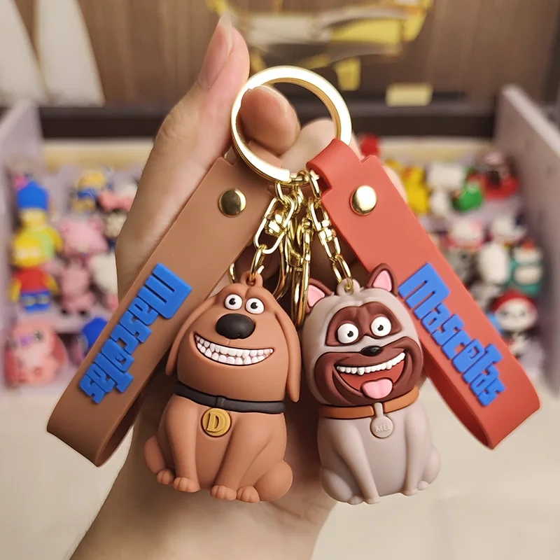 New Key Chains Anime The Secret Life Of Pets Figures Snowball Keychains Pendant Kawaii Cartoon Doll Keyrings Kids Toys Gifts