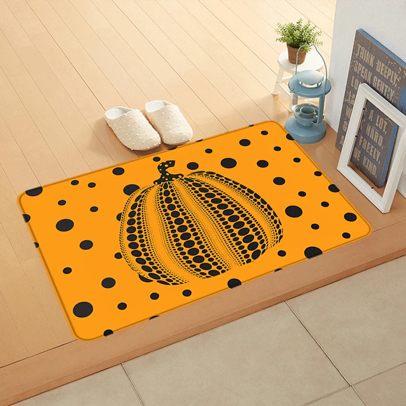 House Entrance Doormat Hallway Carpet Yayoi Kusama Pumpkin Living Room Rugs Foot Carpets Bath Rug Floor Mats Non-slip Home Decor