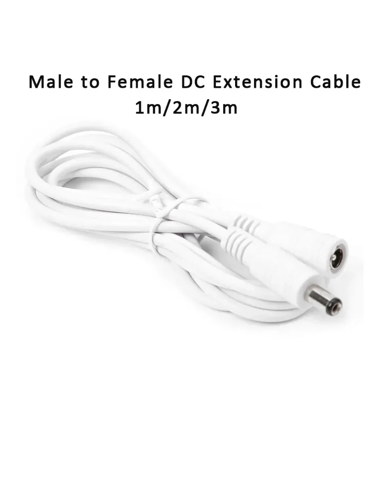 Przedłużacz DC 1m 2m 3m, wtyk męski na żeński, kabel zasilający do kamer Wifi/AHD/IP, kamer CCTV, 5.5*2.1mm — zdjęcie 2