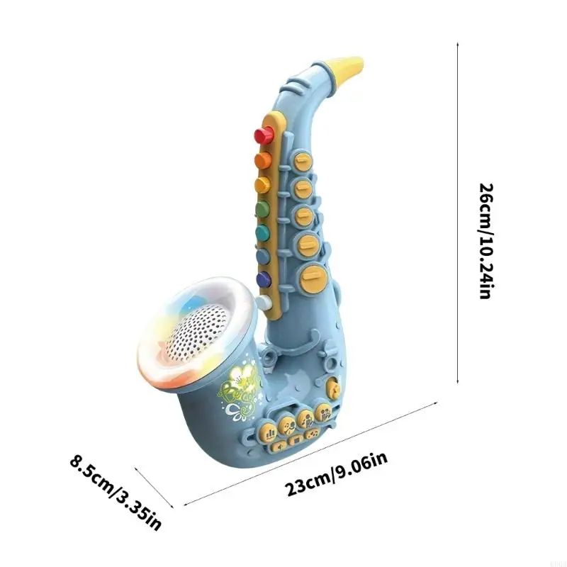 090B Giocattolo per sassofono simulazione per bambini con tasti flessibili Luce per l'educazione musicale antica riunioni