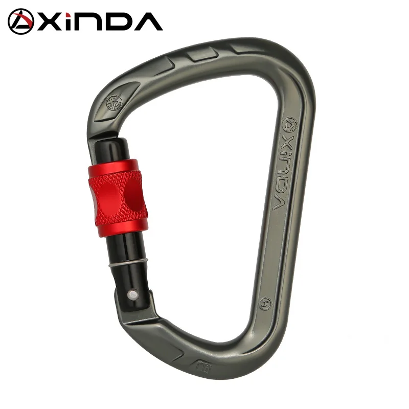 XINDA 26kN CE UIAA Certified D-shape Screw Gate Carabiner for Climbing Working at Height