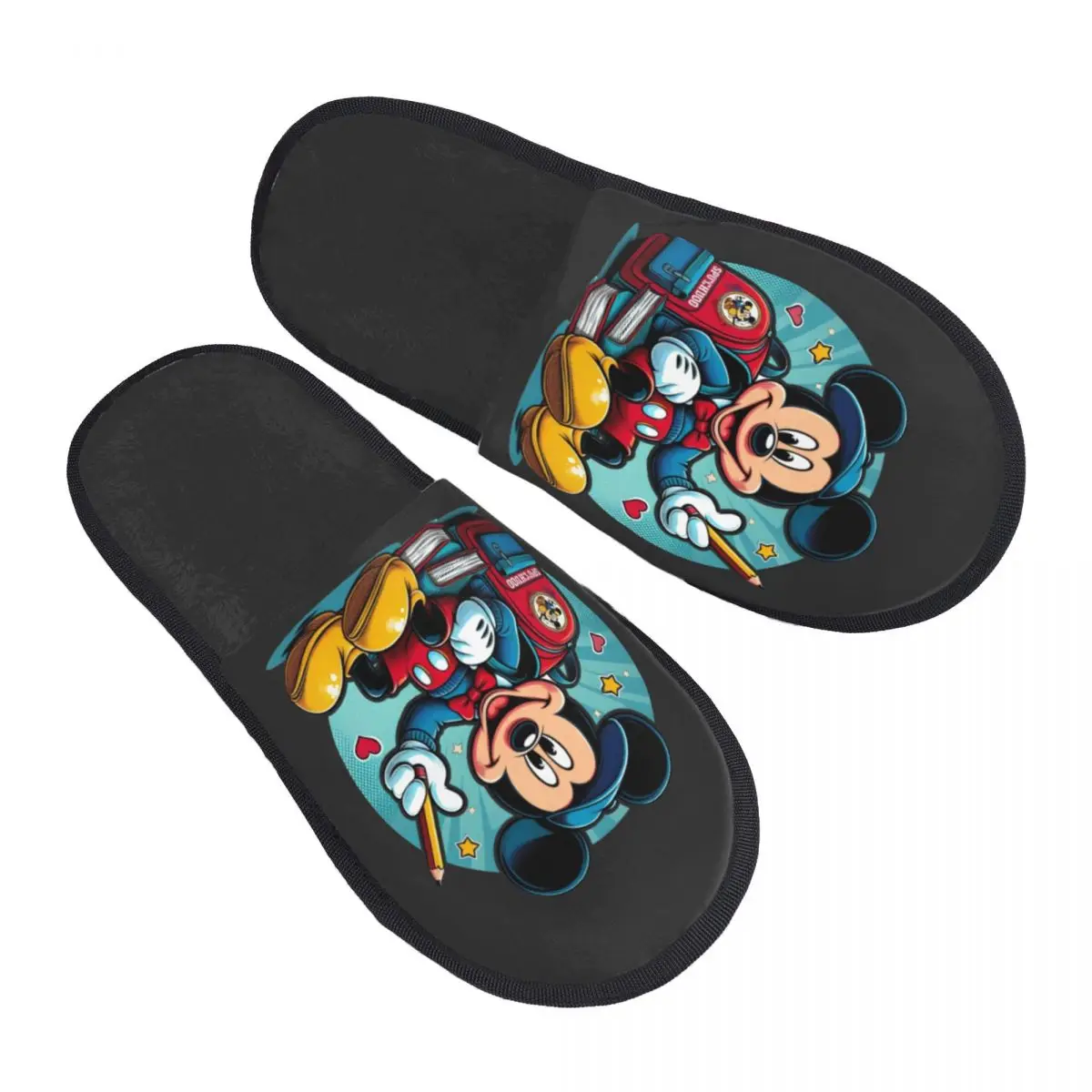 

Custom Mickey Mouse Student Guest Slippers for Bedroom Women House Slipper