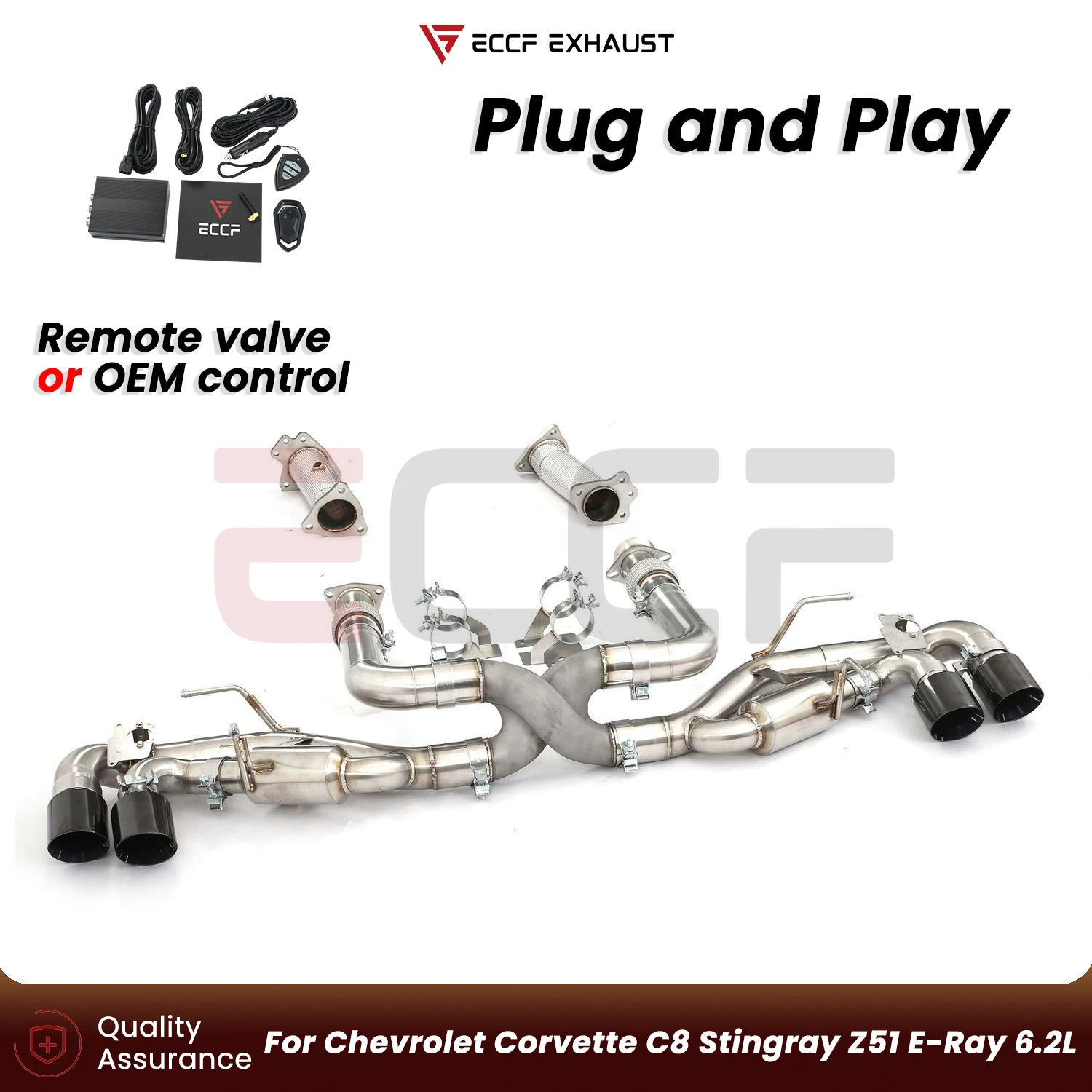 Sporty SS304 Complete exhaust system With Z-pipe For Corvette C8 Stingray Z51 E-Ray 6.2L Aggressive Sound Performance Upgrade