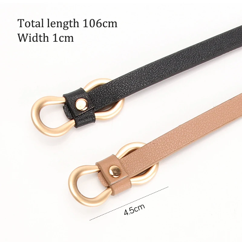 Women's Solid Color Belt Simple All-match No Hole PU Leather Decorative Thin Belt For Girls Summer Shirt Dress Small Waistband