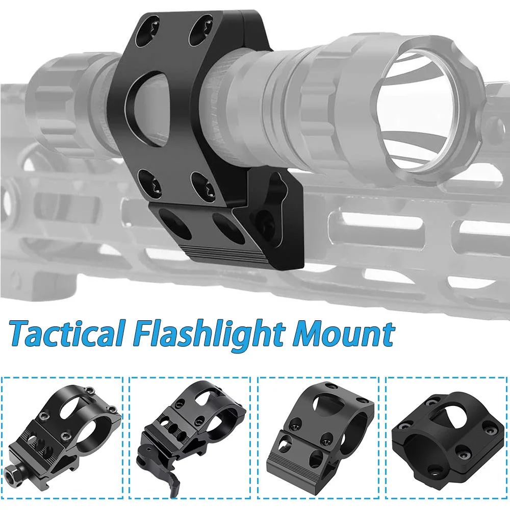 45 Degree Offset Flashlight Mount Compatible 25.4mm/30mm Inner Diameter Universal Flashlight Ring Bracket