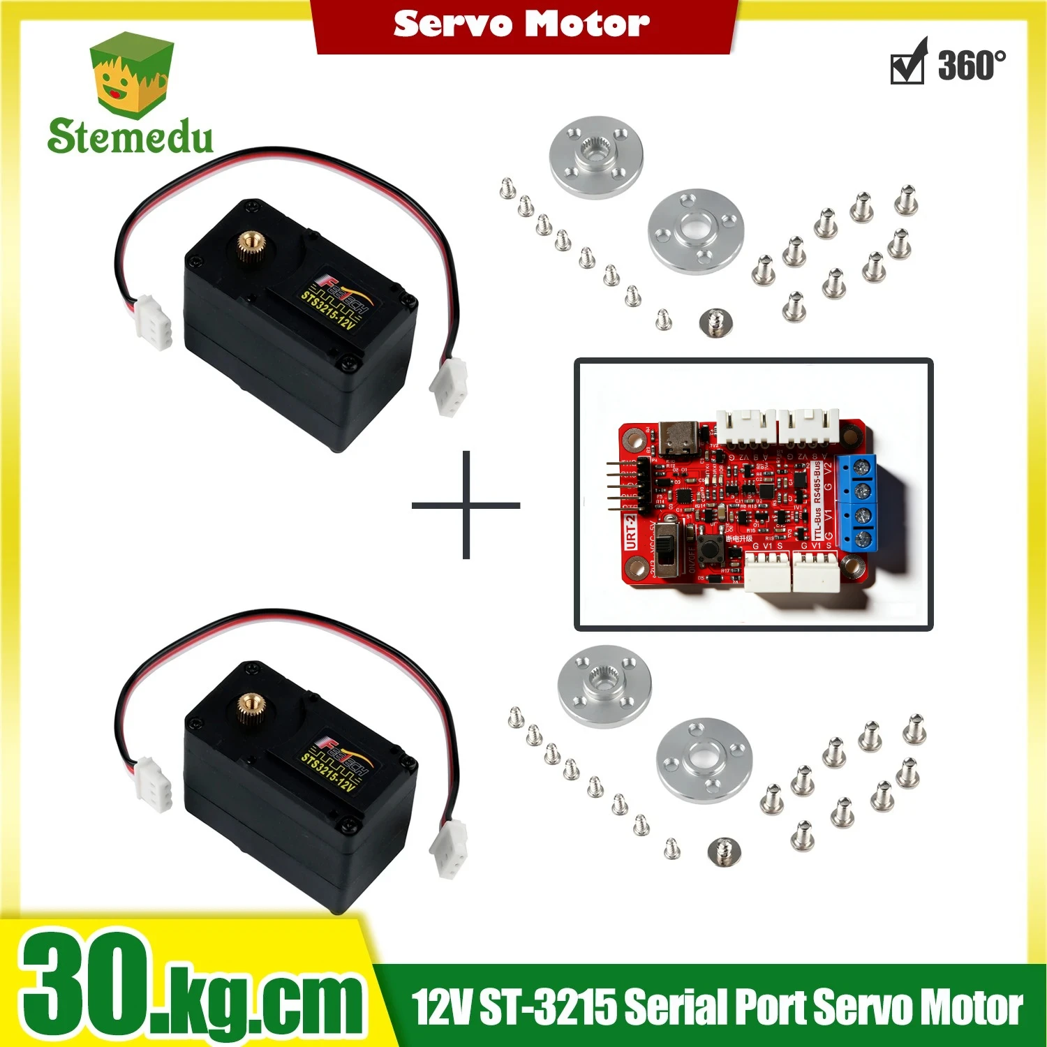 

2pcs ST3215 30KG Serial Bus Digital Servo - Magnetic Encoder 360° Programmable Control High Torque for RC Robotics/DIY Projects