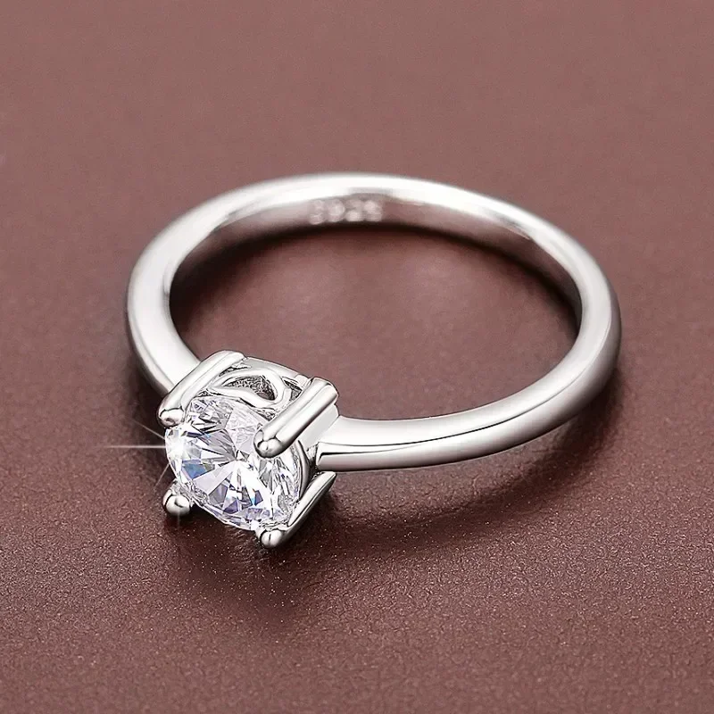 Classic Simple Single Cubic Zirconia Ring for Women 2026 Wedding Engagement Eternity Love Jewelry Accessory Timeless