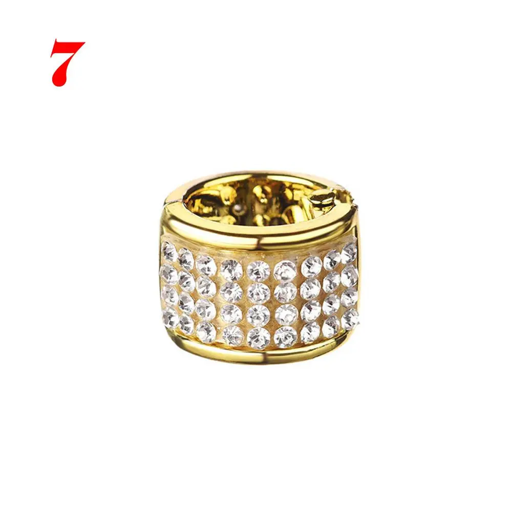 Punk Woman Crystal Headband Hair Ring Hair Cuff Ponytail Holder