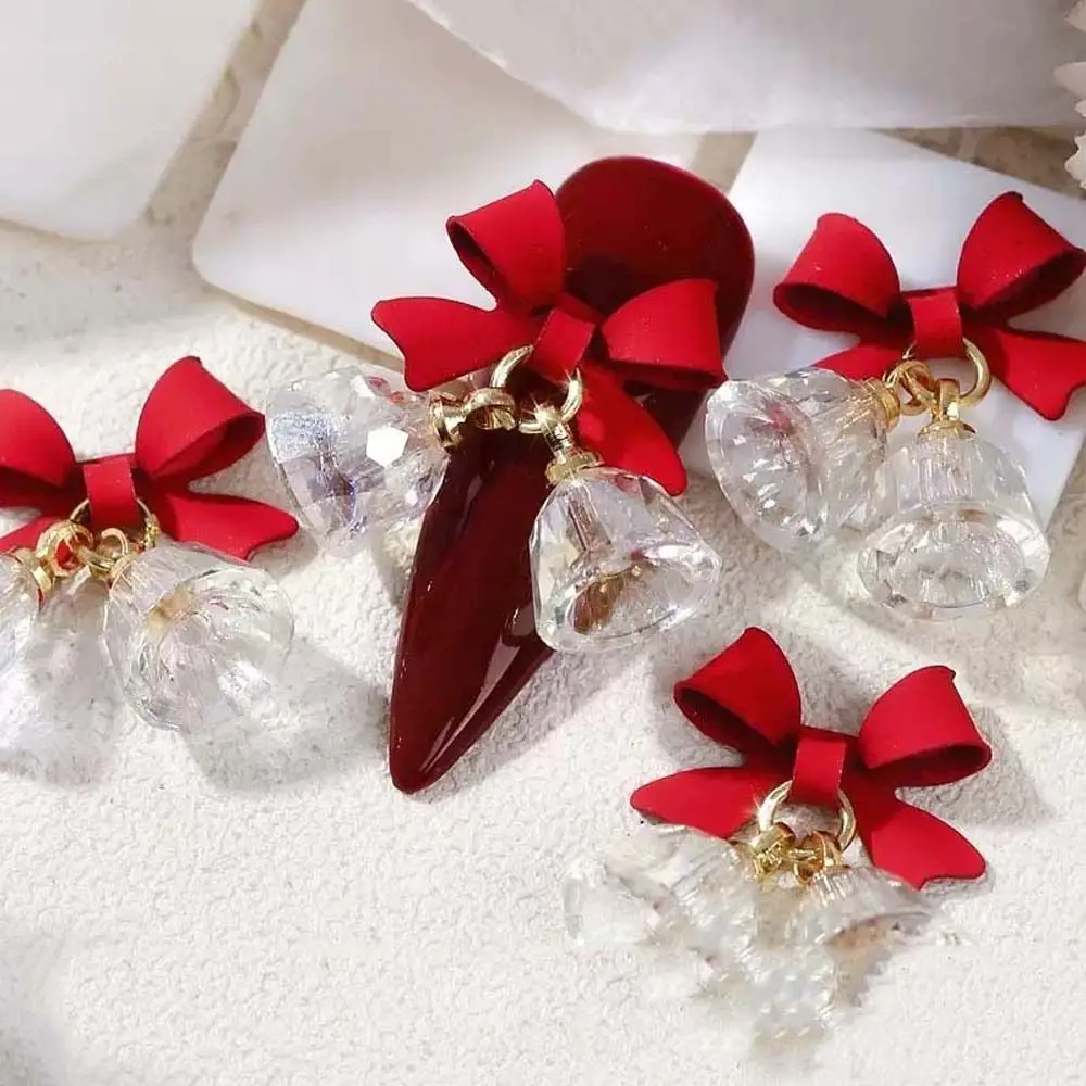 Accessoires voor manicure Nagelornament Strik Nagelsteentjes 3D Nagelsieraden Kerst Nagelboren Kerst Nageldecoraties