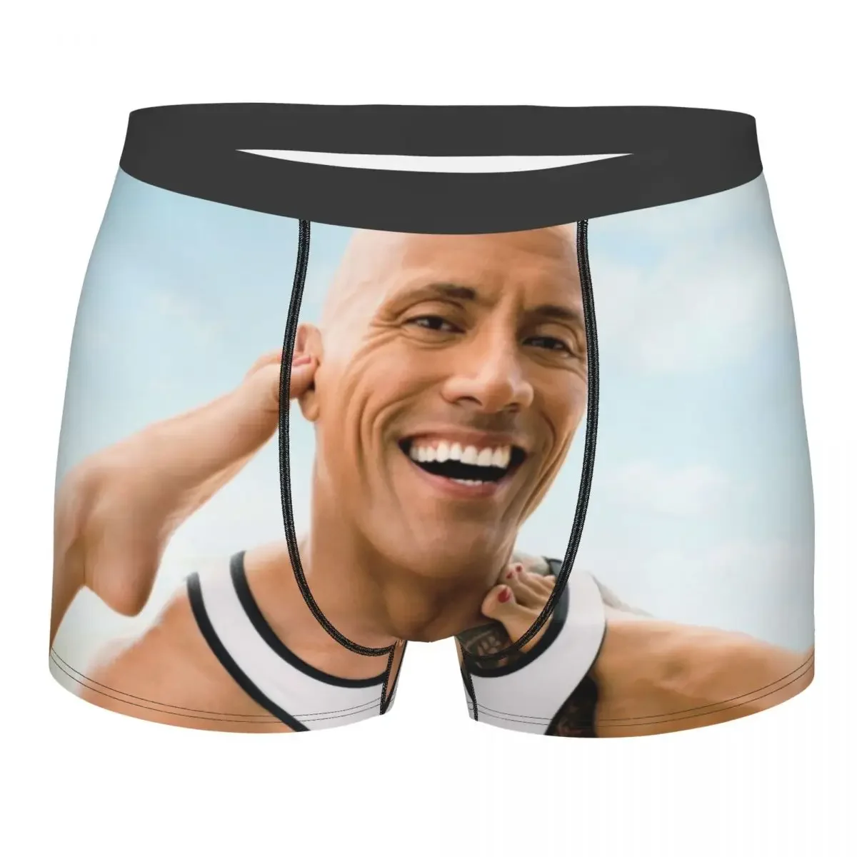 Custom Funny Johnson The Rock Dwayne Underwear Men Stretch Boxer Briefs Shorts Panties Soft Underpants For Homme