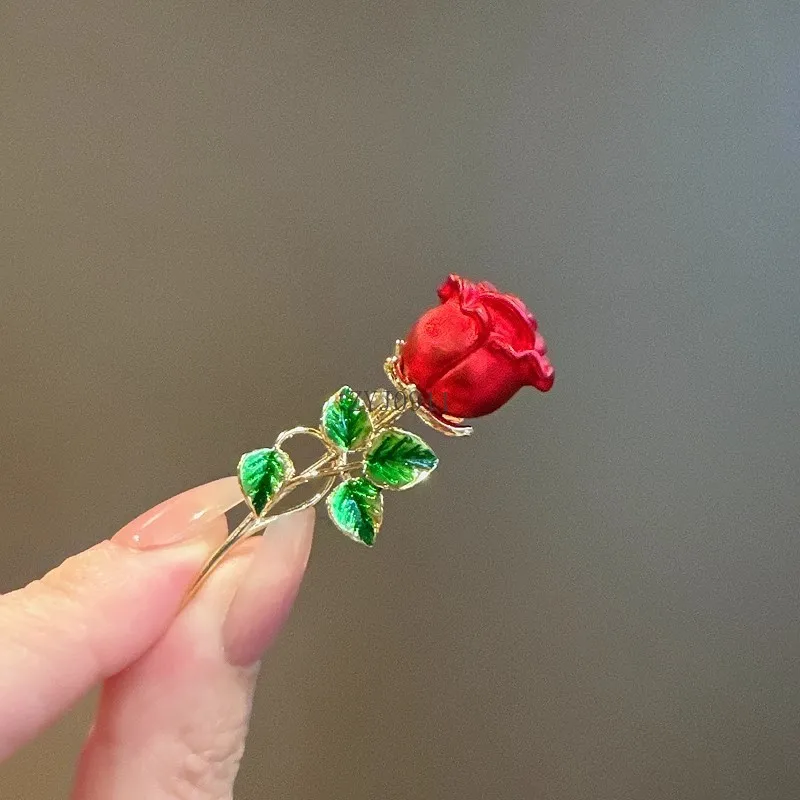 Легкая роскошная брошь в виде розы, женские аксессуары, темпераментные универсальные аксессуары для костюма
