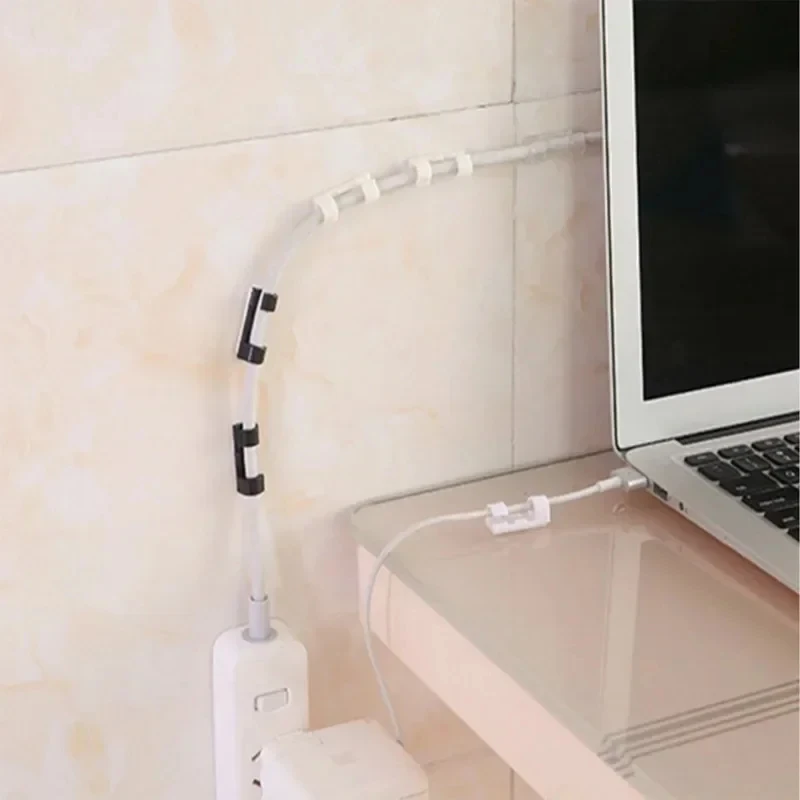 20/40pcs Self Adhesive for Desktop USB Charging Cable Power Cord Upgraded Cable Holder, Cable Management Cord Organizer Clips