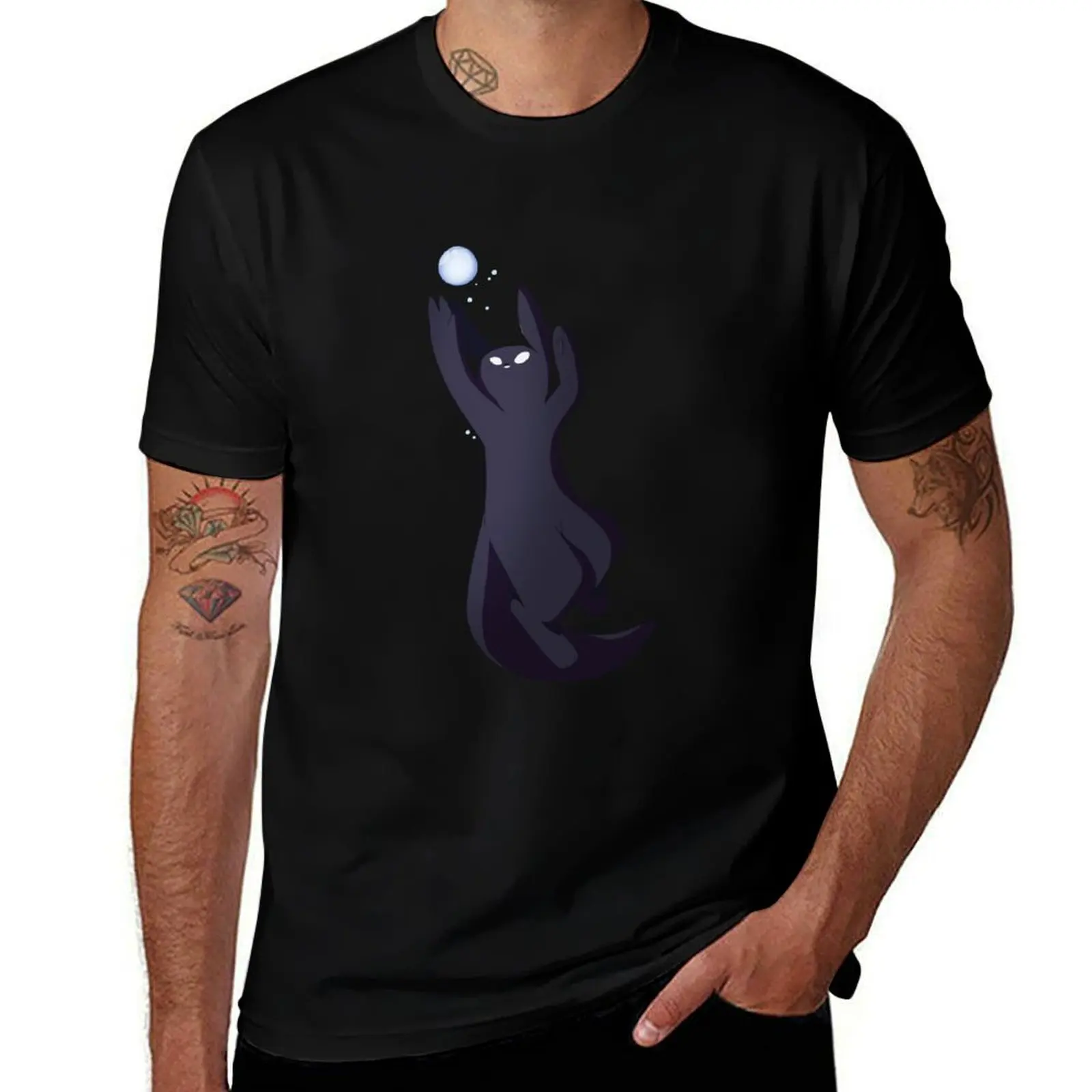 

Nightcat Slugcat Rain World T-Shirt Blouse blue archive blacks mens clothes