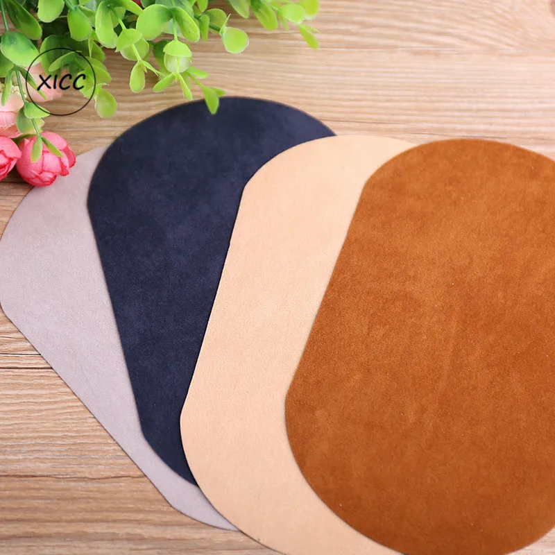 Oval Shape Micro Suede Fabric Elbow Knee Repair Iron On Patch Flocking Material Clothes Leather Accessories Appliques Sticker