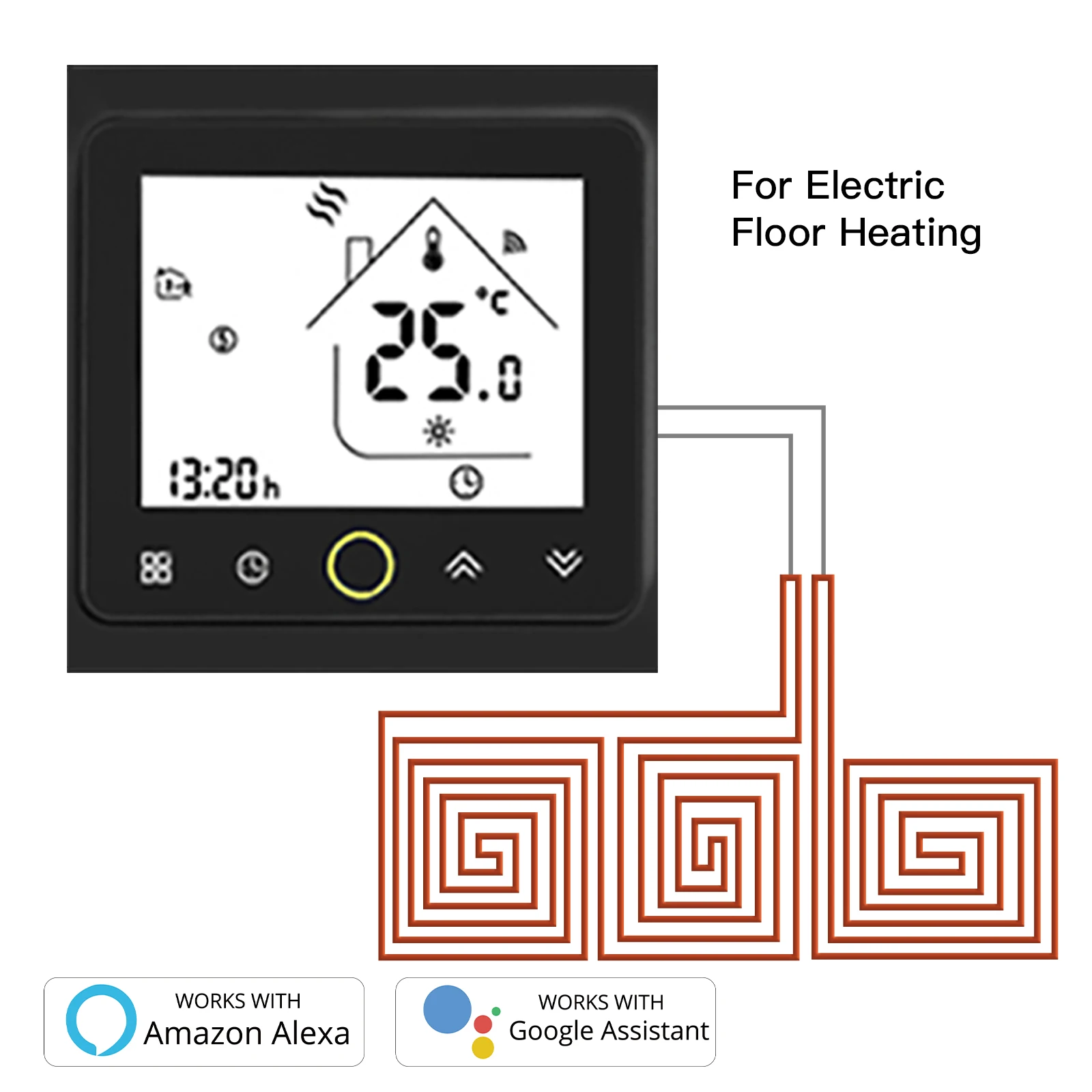 MOES WiFi inteligentny termostat regulator temperatury wody/elektryczne ogrzewanie podłogowe wody/kocioł gazowy współpracuje z Alexa Google Home