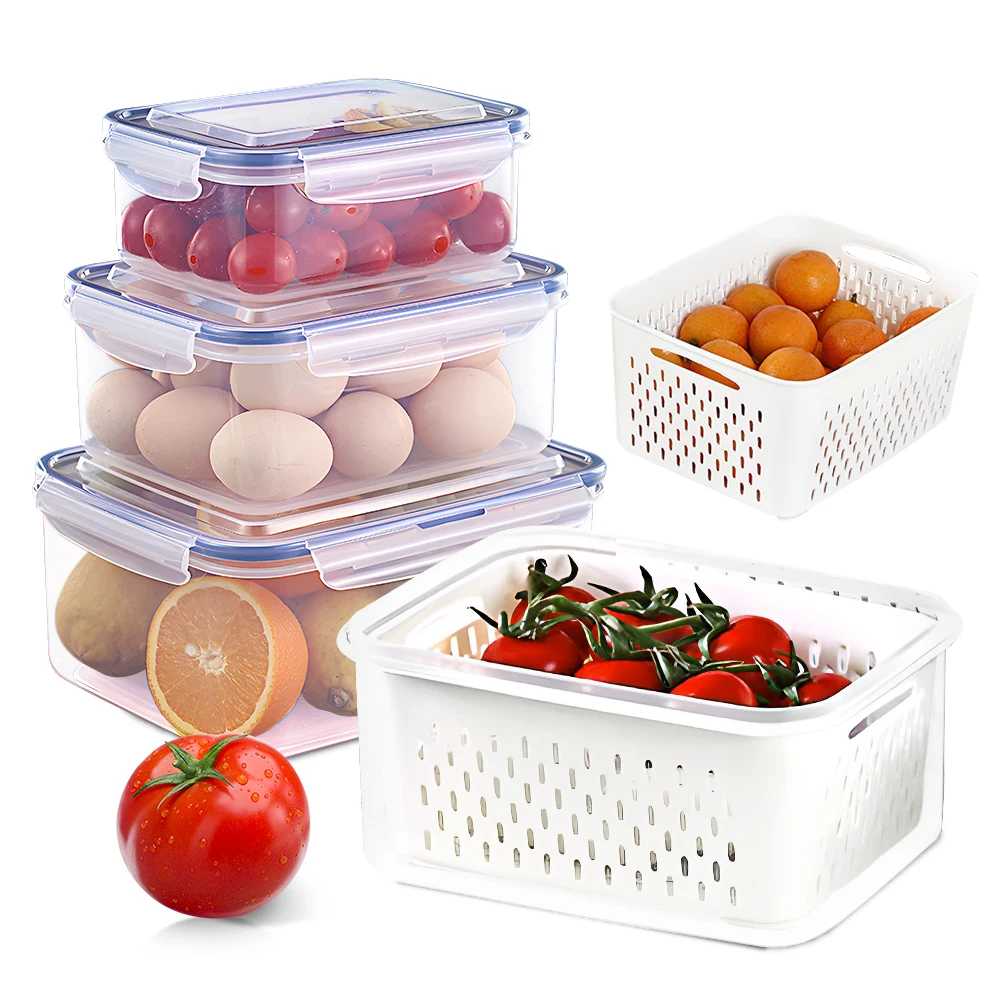 

Airtight Food Storage Containers with Lids, BPA Free Plastic Meal Prep Containers, Leakproof, Stackable Freezer Containers