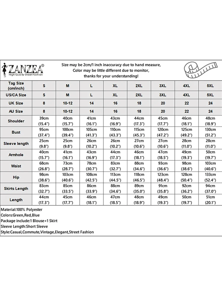 ZANZEA موضة ملابس الصيف 2 قطعة مجموعات فساتين النساء الصلبة OL العمل رياضية أنيقة قصيرة الأكمام بلوزة فستان الشمس قطعتين مجموعات #6