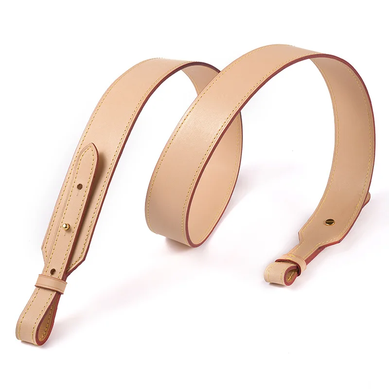 

Real Vachetta Patina Calfskin Adjustable Shoulder Strap For Designer Lady Handbag Women Shoulder Bucket Bag Parts Replacement