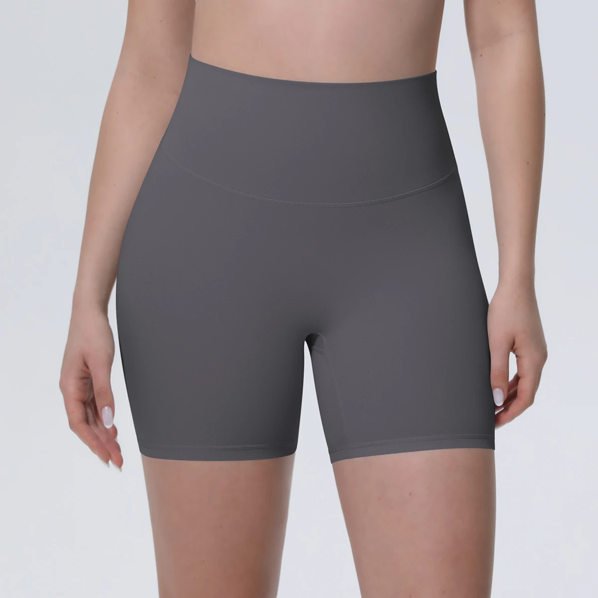 1 Stück Damen Sport-Kurze Yoga-Leggings Einfarbige Hochtaillierte Fitness-Shorts Schnelltrocknende Radfahr-Workout Nahtlose Shorts – Detail 21